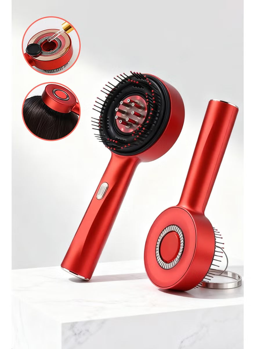 Magnetic Oil Dispensing Massage Comb with Red Light Therapy