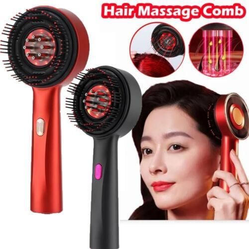 Magnetic Oil Dispensing Massage Comb with Red Light Therapy