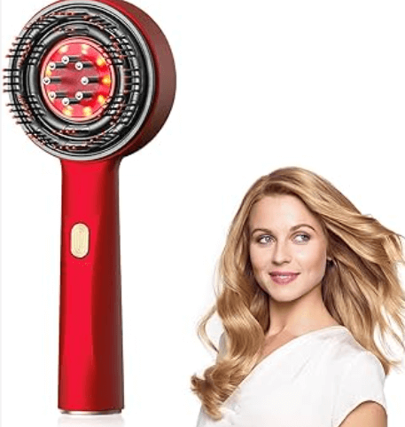 Magnetic Oil Dispensing Massage Comb with Red Light Therapy