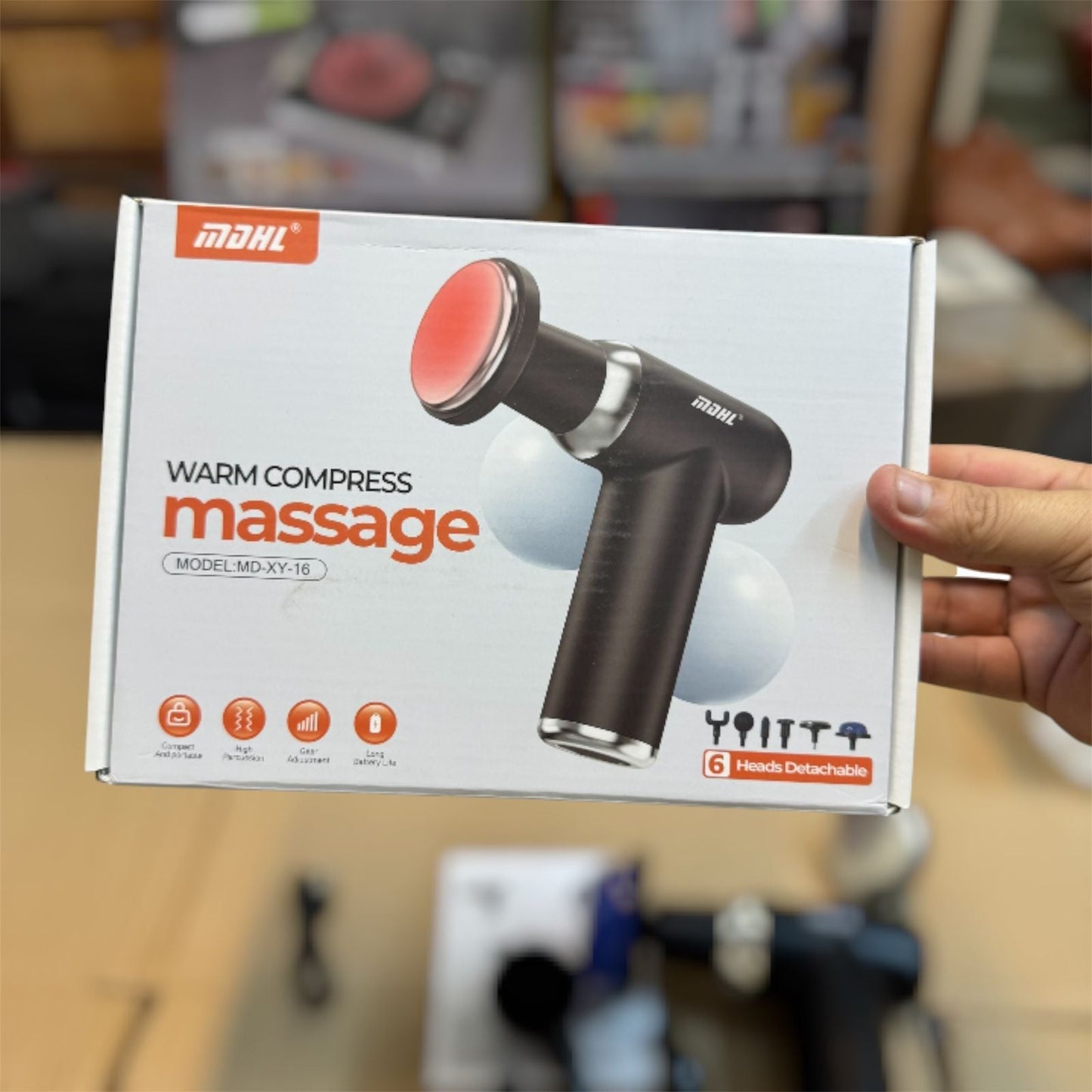 Cordless Heating Massager with Jelly Head
