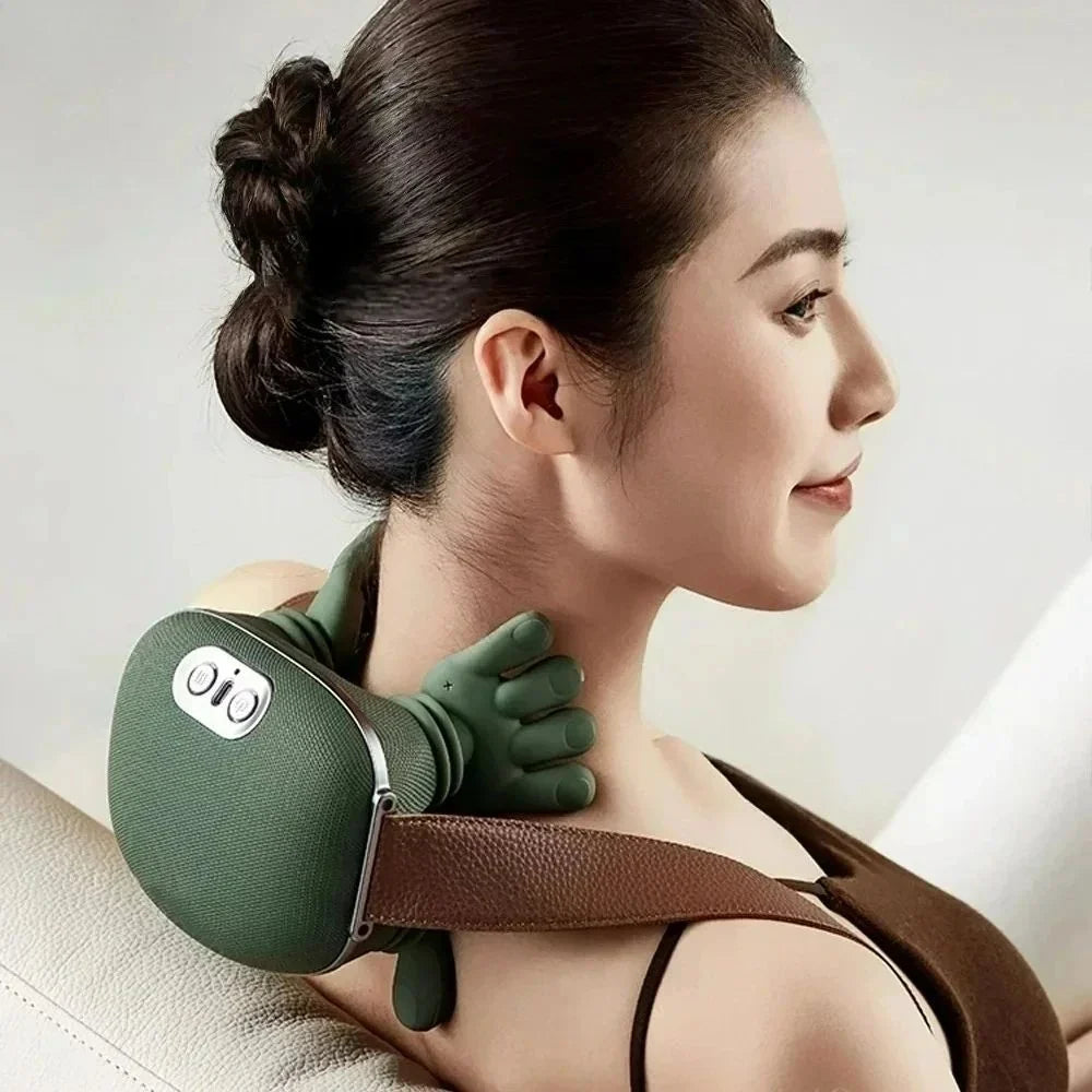 Rechargeable Neck & Shoulder Massager with Heat – Deep Kneading & 3 Massage Modes