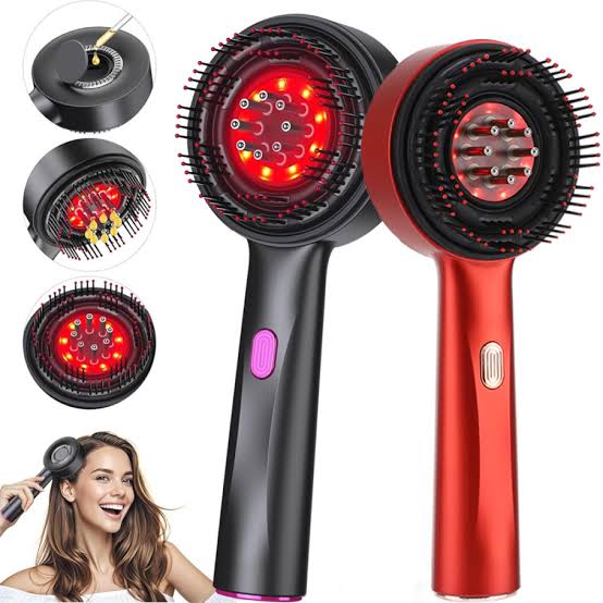 Magnetic Oil Dispensing Massage Comb with Red Light Therapy